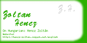 zoltan hencz business card